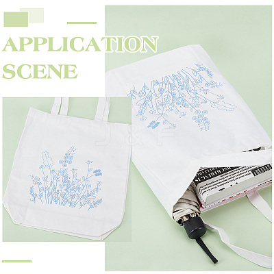 Flower Pattern DIY Canvas Women's Shoulder Bag Making Kits DIY-WH0349-356A-1