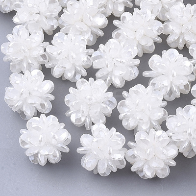 Handmade ABS Plastic Imitation Pearl Woven Beads FIND-S319-31A-01-1