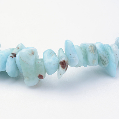 Natural Larimar Beaded Stretch Bracelets X-BJEW-JB02680-01-1