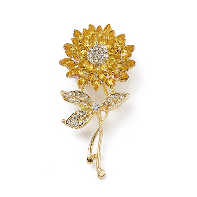 Rhinestone Brooch Pin PALLOY-K002-01KCG-03-1