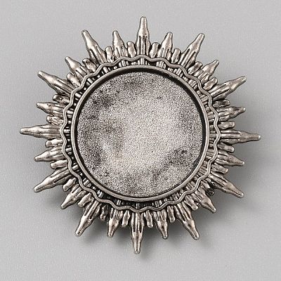 Tibetan Style Zinc Alloy Bolo Tie Slides Clasp Cabochon Settings FIND-WH0260-37K-AS-1