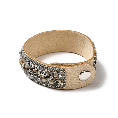 Faux Suede Snap Cord Bracelet BJEW-F428-08-1