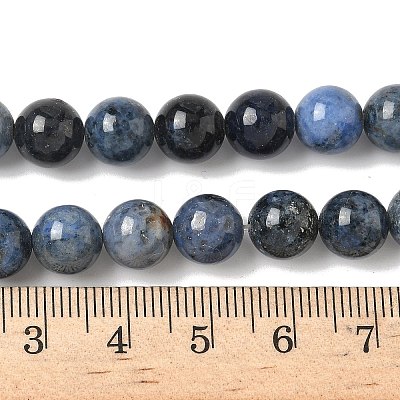 Natural Grade AA Dumortierite Quartz Round Bead Strands X-G-P075-43-8mm-1