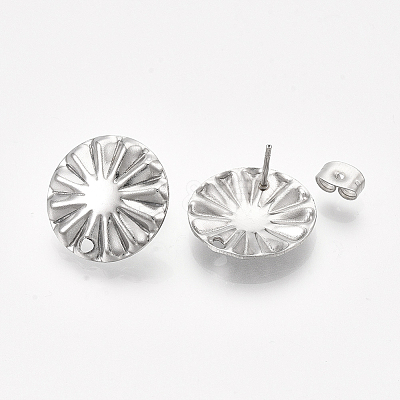Non-Tarnish 304 Stainless Steel Stud Earring Findings X-STAS-S079-48B-1