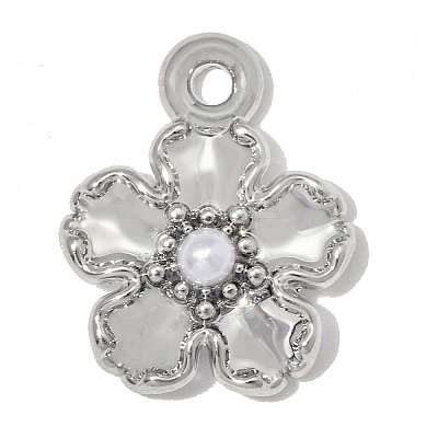 Zinc Alloy & ABS Plastic Imitation Pearl Charms AL-OY001-11P-1