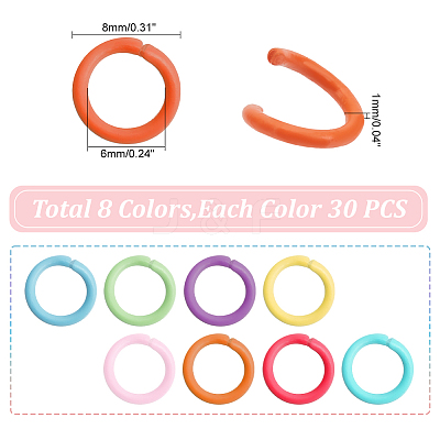 320Pcs 8 Colors Zinc Alloy Open Jump Rings FIND-PH0009-23-1
