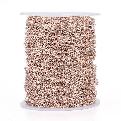 Brass Flat Oval Cable Chains CH030-RG-1