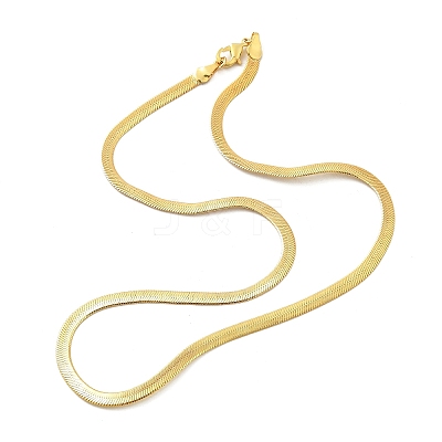 Brass Flat Snake Chain Necklaces NJEW-A042-02G-01-1