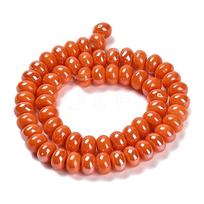 Glazed Porcelain Rondelle Beads PORC-Q001-01B-1