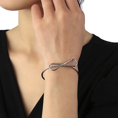 Non-Tarnish 304 Stainless Steel Cuff Bangles BJEW-K238-14P-1