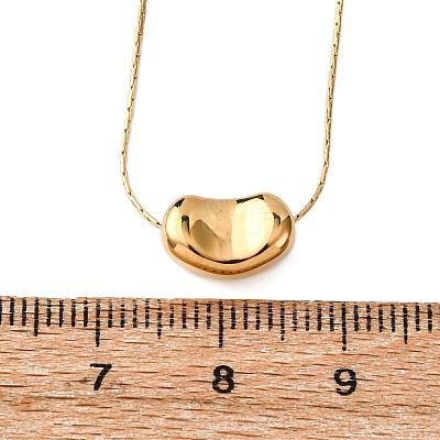 304 Stainless Steel Bean Pendant Necklaces for Women NJEW-K255-40G-1