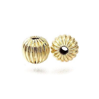 Brass Corrugated Beads KK-V011-01B-G-1