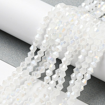 Imitation Jade Electroplate Glass Beads Strands EGLA-A039-J4mm-B06-1