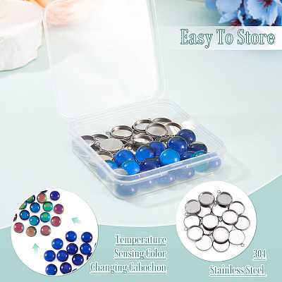 20Pcs 304 Stainless Steel Cabochon Connector Settings DIY-TA0015-44C-1