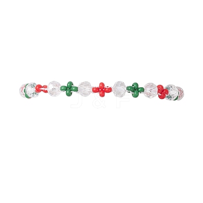 Christmas Handmade Glass Seed & Glass Braided Bead Bracelet BJEW-MZ00249-03-1