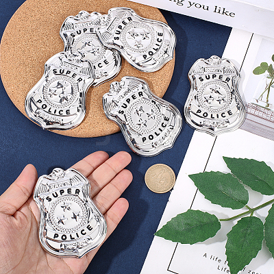 6Pcs Super Police Badge Iron Lapel Pins for Backpack Clothes JEWB-HY0001-54-1