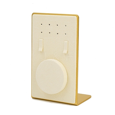 Microfiber L Shaped Jewelry Display Stands for Earrings ODIS-Q002-01G-1