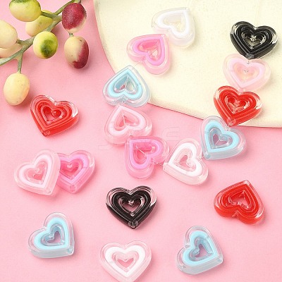 30Pcs 6 Colors Acrylic Beads SACR-YW0001-61-1