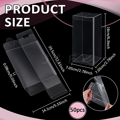 50Pcs Foldable Transparent PVC Boxes CON-BC0007-90-1