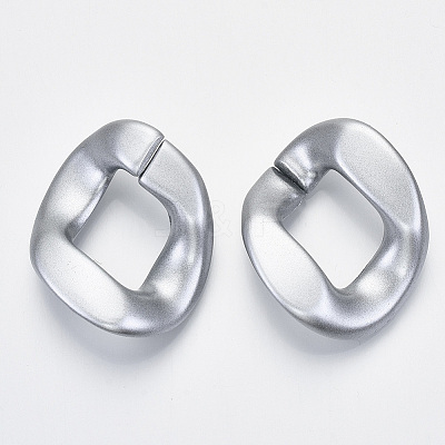 Opaque Spray Painted Acrylic Linking Rings LS-OACR-S021-63A-B02-1