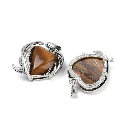Natural Tiger Eye Pendants G-Q025-01P-08-1