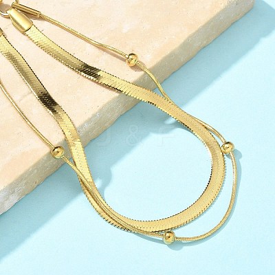 304 Stainless Steel Herringbone Chains & Snake Chain Bracelets LS-BJEW-U019-04G-05-1