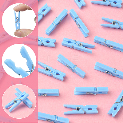 100Pcs DIY Wood Photo Paper Craft Clips AJEW-SP0003-42B-1