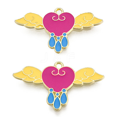 Alloy Enamel Pendants PALLOY-F286-12B-G-1