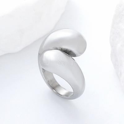 304 Stainless Steel Cuff Open Rings for Women AP0200-1-1