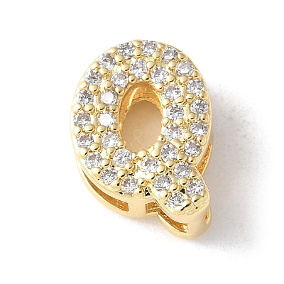 Brass Micro Pave Clear Cubic Zirconia Initial Multi-strand Links KK-S520-01G-17-1