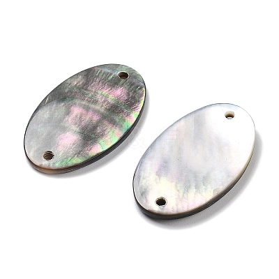 Natural Black Lip Shell Connector Charms SSHEL-D084-06A-1