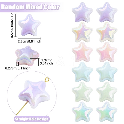 20Pcs UV Plating Acrylic Beads MACR-YW0004-23-1