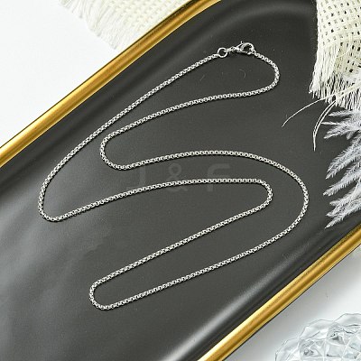 1.8mm Rack Plating Brass Box Chain Necklaces for Women Men MAK-L044-60P-1