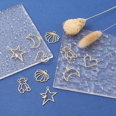10Pcs 5 Style Alloy Pendants FIND-YW0003-70-1