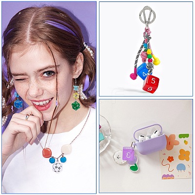 28Pcs 2 Style Acrylic Pendants OACR-PH0001-83-1