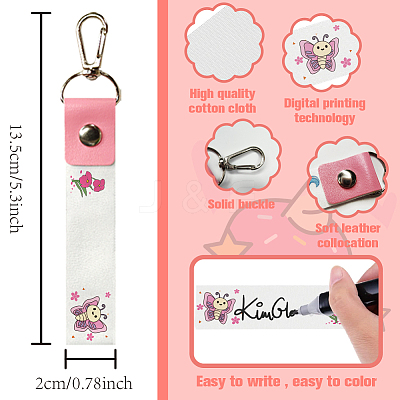 PU Leather & Cotton Name Marker Keychain AJEW-WH0514-013-1