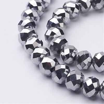 Electroplate Glass Beads Strands GR7x10mmY-M2-1