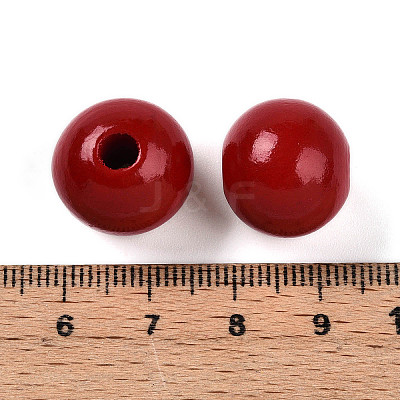 Painted Natural Wood Beads X-WOOD-A018-16mm-11-1