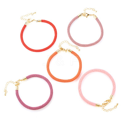 10Pcs 5 Colors 4.5MM Round Nylon Milan Cord Bracelet Making BJEW-TA0001-24D-1