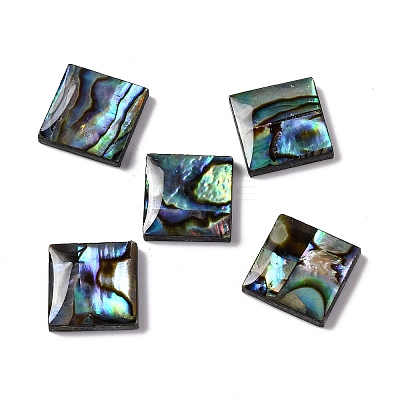 Natural Paua Shell Epoxy Resin Cabochons SSHEL-S279-01H-1
