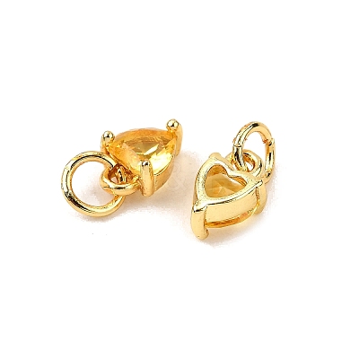 Brass Micro Pave Cubic Zirconia Charms KK-P192-08-G13-1