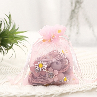 Organza Flower Printed Jewellery Storage Pouches LS-PW-WG43216-14-1
