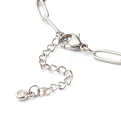 Tarnish Resistant 304 Stainless Steel Paperclip Chains Bracelet BJEW-JB06524-02-1