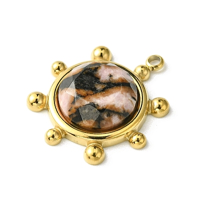 Faceted Natural Rhodonite Pendants FIND-Z028-39A-1