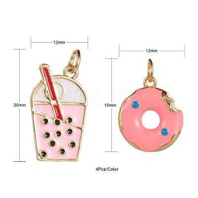 8Pcs 2 Style Brass Enamel Pendants KK-LS0001-33-1