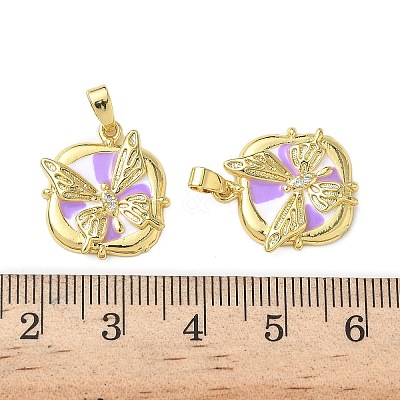 Brass Micro Pave Cubic Zirconia Pendants KK-I371-34G-01-1