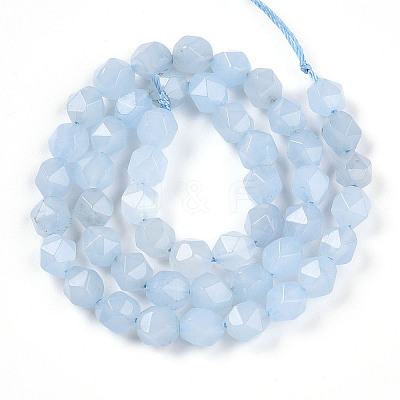 Dyed Natural White Jade Beads Strands G-T139-8mm-46H-1