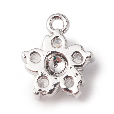 Eco-Friendly Rack Plating Brass Micro Pave Cubic Zirconia Charms KK-F835-14P-1