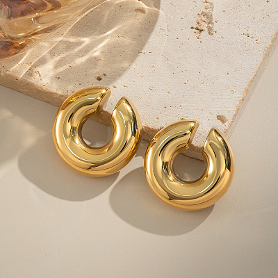 304 Stainless Steel C-Shaped Cuff Earrings BL2447-1
