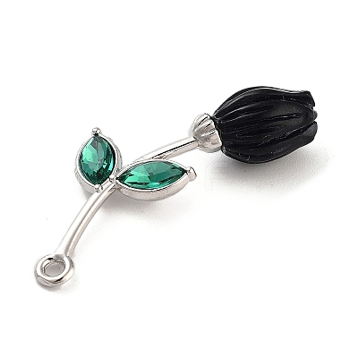 Alloy Resin Flower Pendants PALLOY-U003-06P-04-1